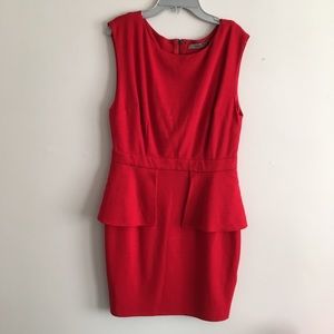 Aryn K red peplum bodycon mini dress size medium NWT